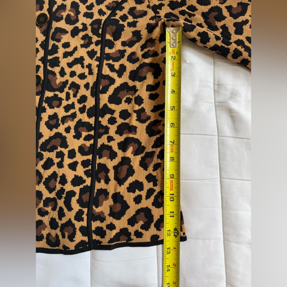 Jones New York Signature Leopard Print Cardigan - Picture 8 of 8